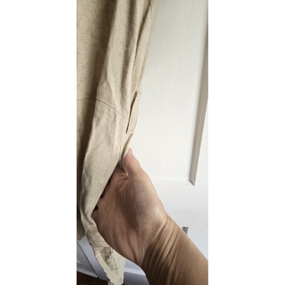 NWT jennifer & grace Sz M linen Rayon blend‎ button up shirt dress natural - Picture 4 of 6